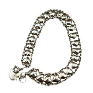 Vermeil Sterling Silver Puffed Heart‎ Bracelet
